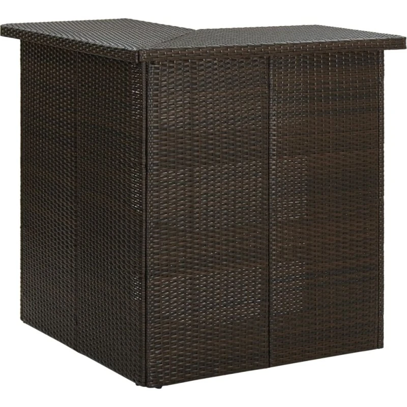 Hjørnebarbord i polyrattan 100x50x105 cm – Brun