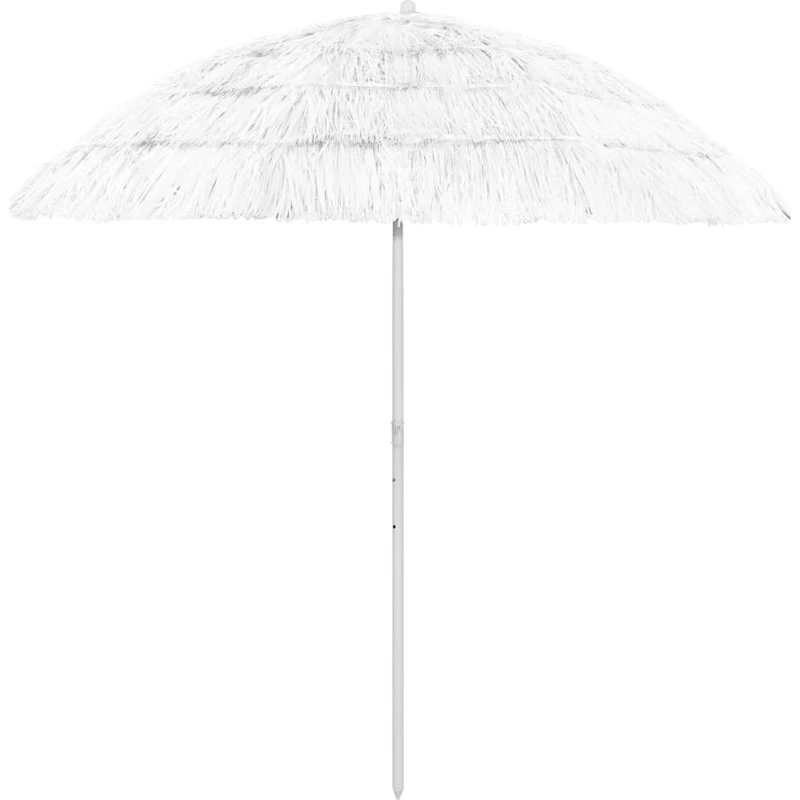 Hawaii strandparasol 240 cm - hvid, UV-beskyttende
