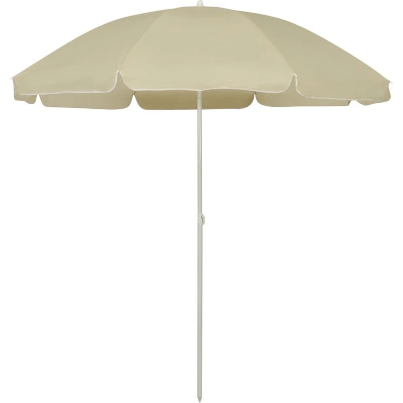 Strandparasol 240 cm sandgul - UV-beskyttende