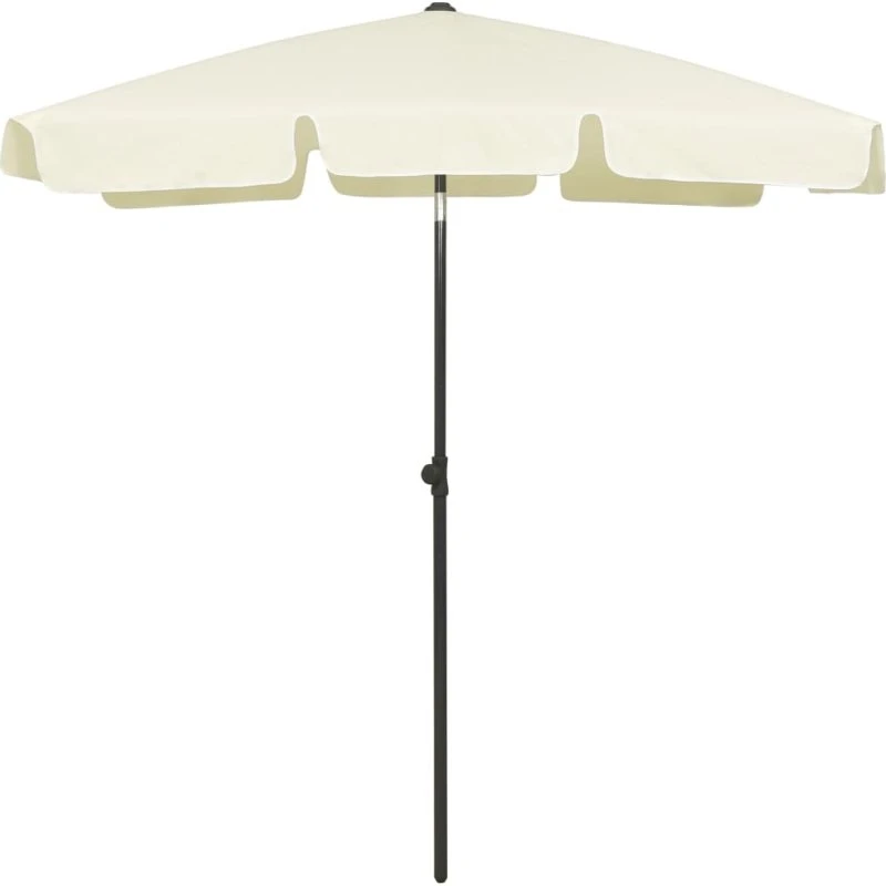 Strandparasol 180x120 cm sandgul - UV-beskyttende