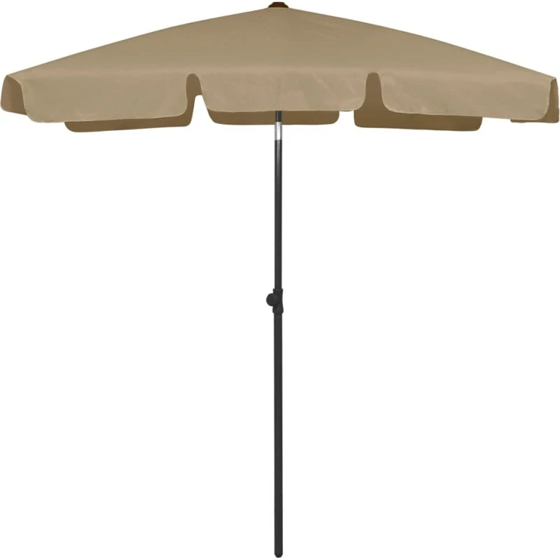 Strandparasol 180x120 cm gråbrun - UV-beskyttelse