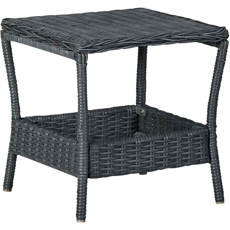 Polyrattan havebord 45x45x46,5 cm mørkegrå
