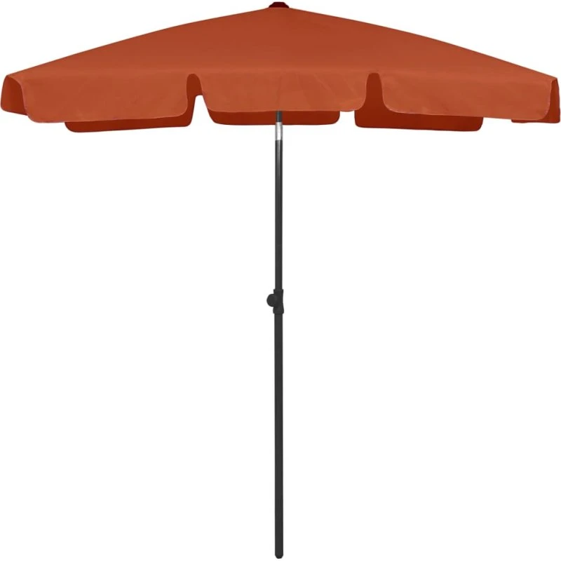 Strandparasol 180x120 cm terrakotta – UV-beskyttelse