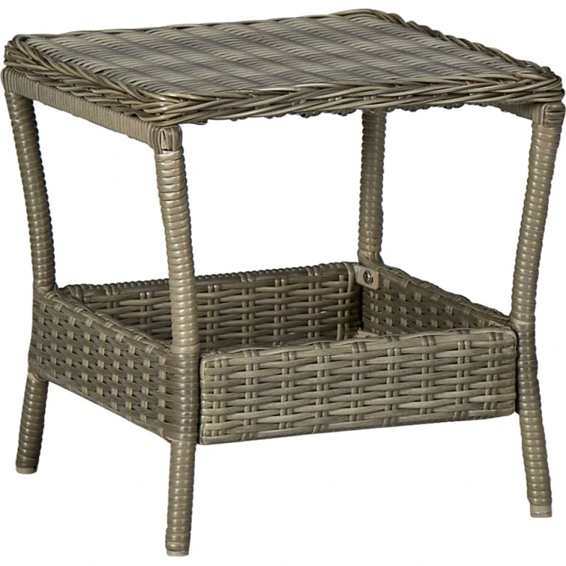 Havebord i polyrattan 45x45x46,5 cm - brun