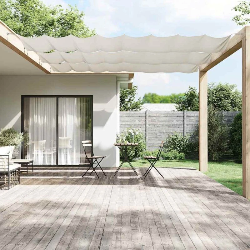 Lodret markise 100x1200 cm i oxfordstof - hvid