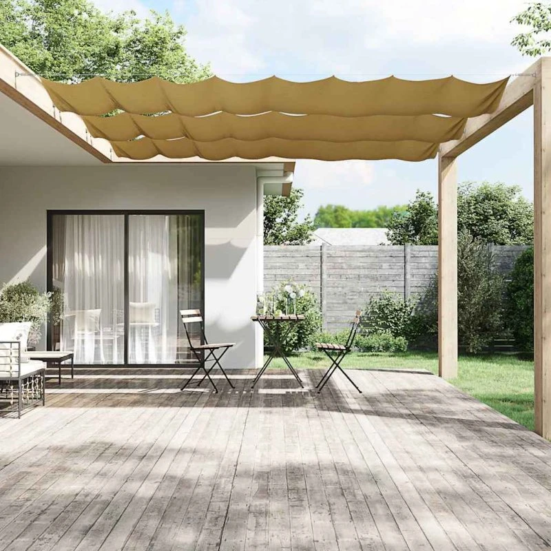 Lodret markise 100x800 cm i beige oxfordstof