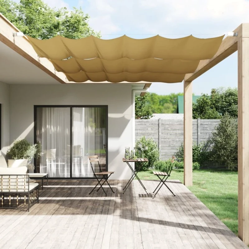 Lodret markise 140x270 cm i beige oxfordstof