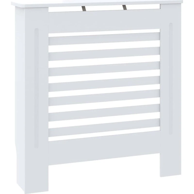 Radiatorskjuler 78 cm i hvid MDF – lameldesign