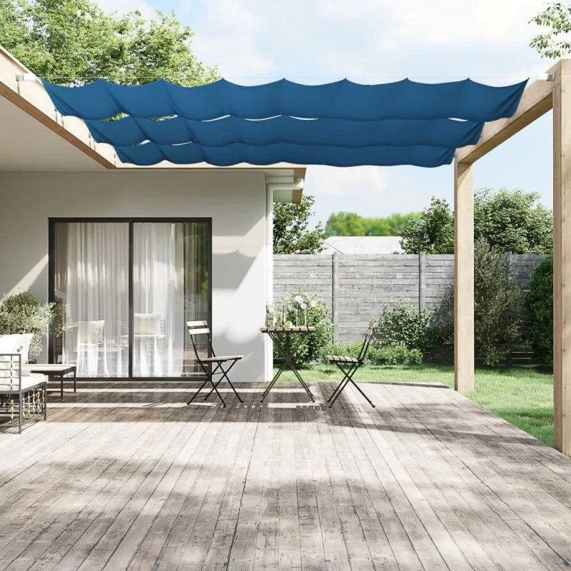 Lodret markise 100x360 cm i blå oxfordstof