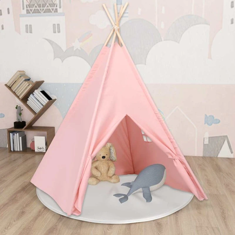 Tipi legetelt til børn 120x120x150 cm - pink