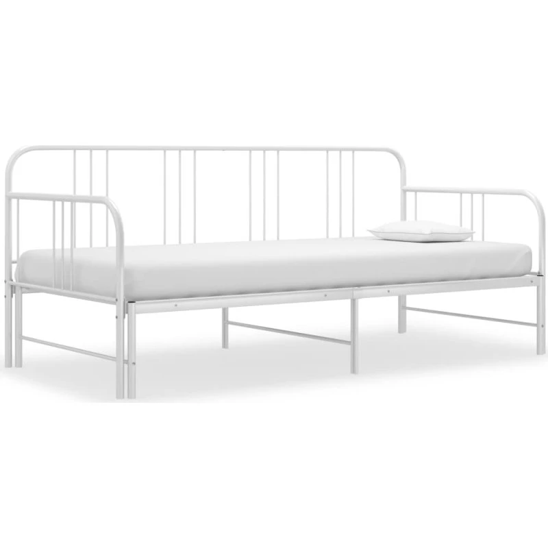 Sengestel til udtræksseng 90x200 cm – metal, hvid