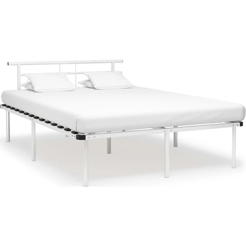 Sengestel 140x200 cm i hvidt metal