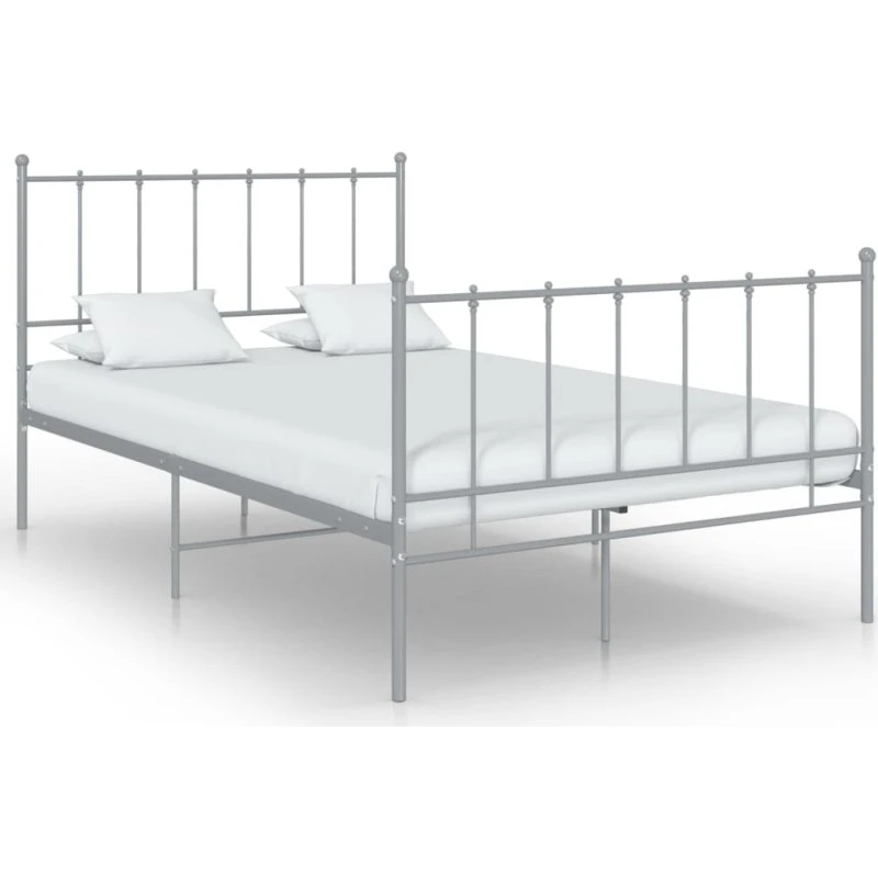 Sengestel 120x200 cm i metal – grå, robust ramme