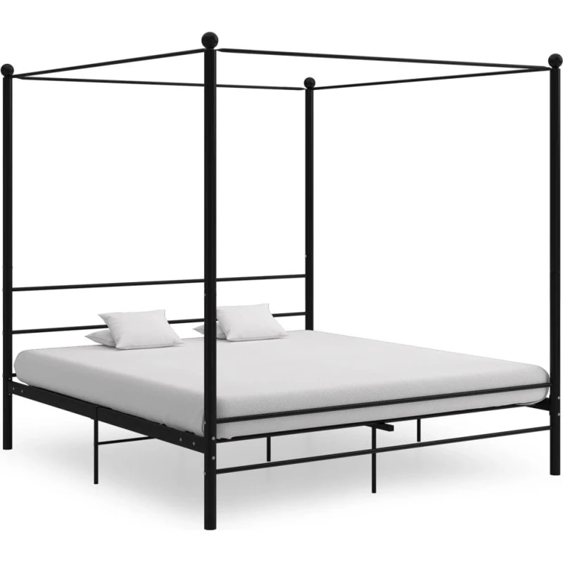 Himmelseng sengestel 200x200 cm - sort metal