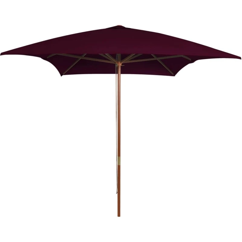 Haveparasol 200x300 cm træstang bordeaux – UV-beskyttelse