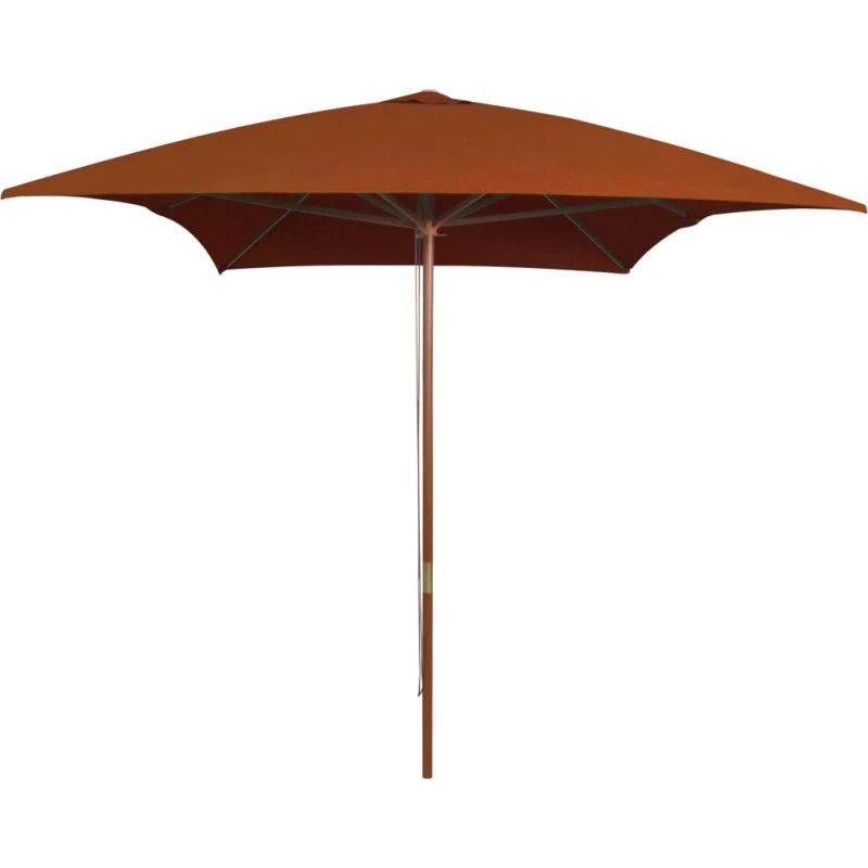 Haveparasol 200x300 cm træstang terrakotta