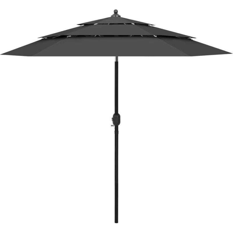 Parasol 2,5 m, alu-stang 3-niveau antracit