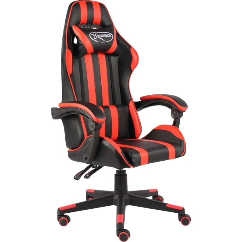 Racerstol i kunstlæder, sort/rød