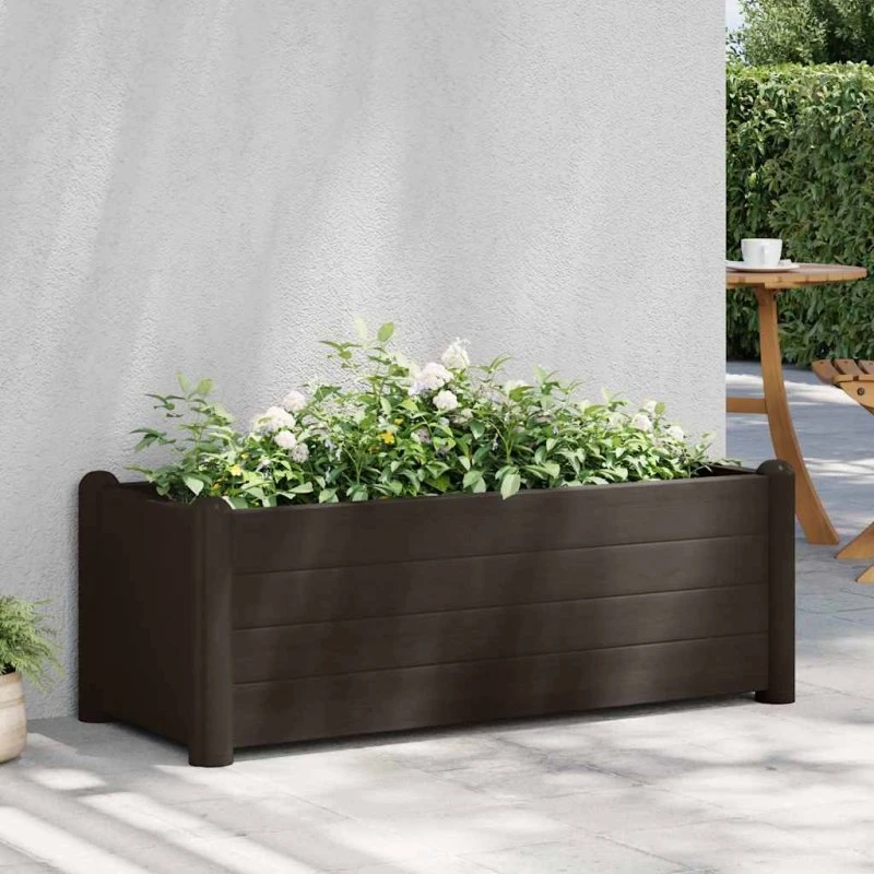 Højbed 100x43x35 cm i PP – mokkafarvet, 80 L