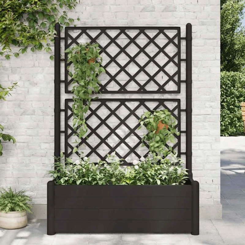 Plantekasse med espalier 100x43x142 cm - antracit