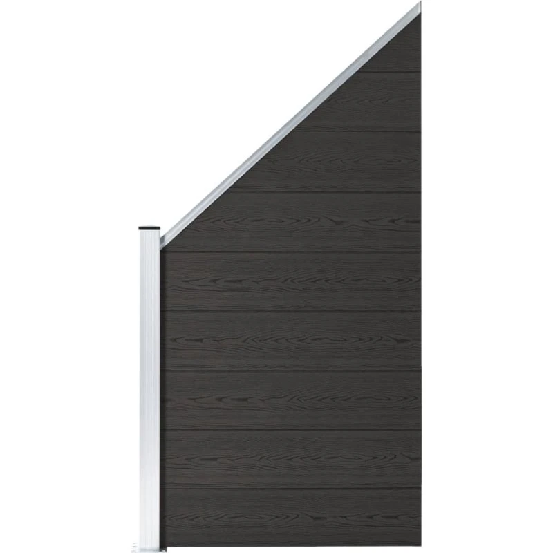 WPC hegnspanel 95x(105-180) cm sort – dobbeltprint