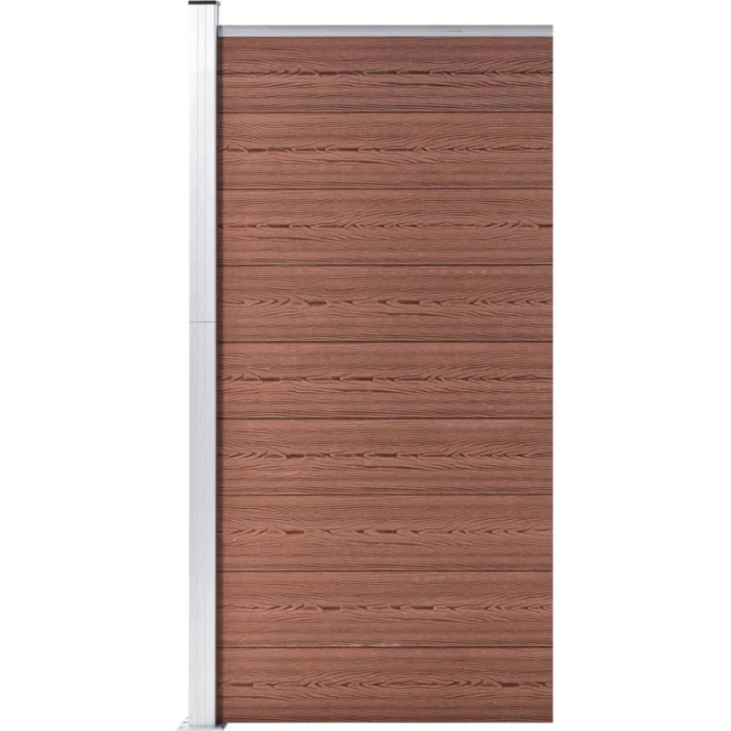 WPC hegnspanel 95x186 cm - brun, dobbeltsidet design