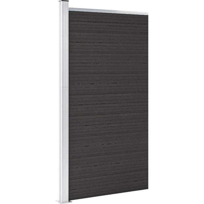 WPC hegnspanel 95x186 cm sort – robust og vedligeholdelsesfrit