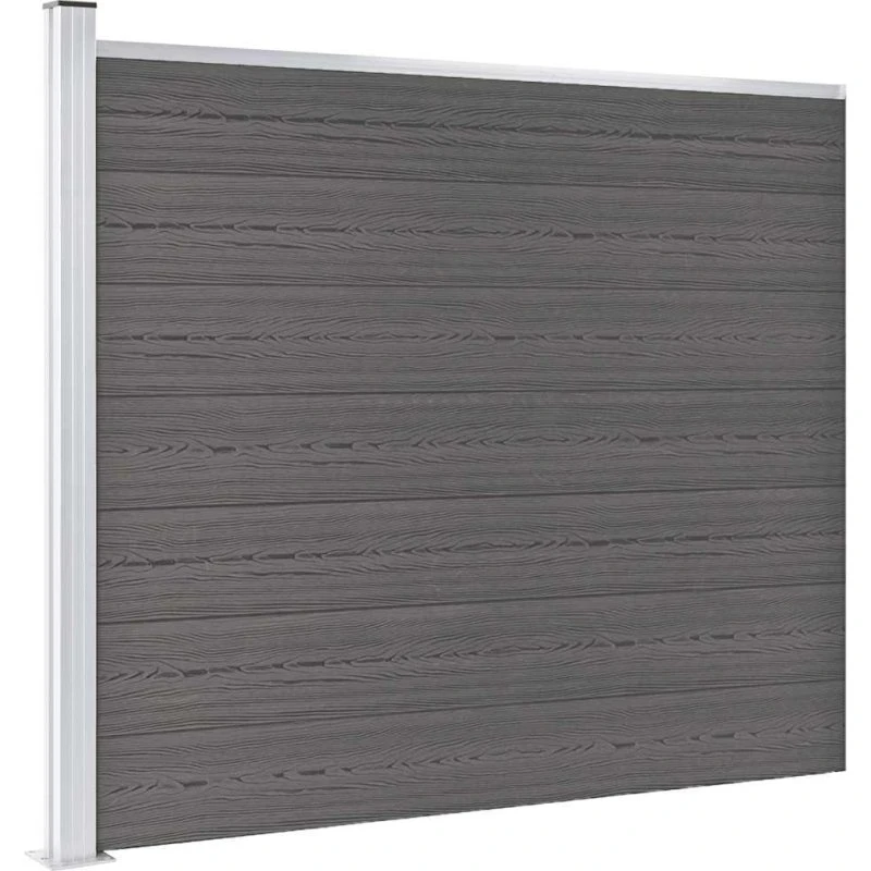 WPC hegnspanel 175x146 cm grå – robust privatlivshegn