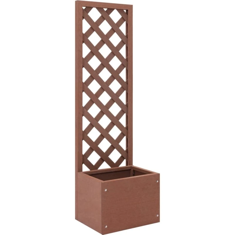 Plantekasse med espalier 40x30x135 cm WPC - Brun