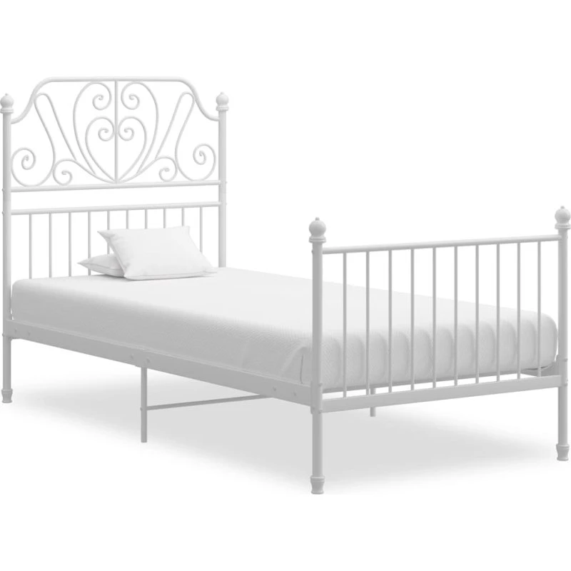 Sengestel i metal 90x200 cm – hvid