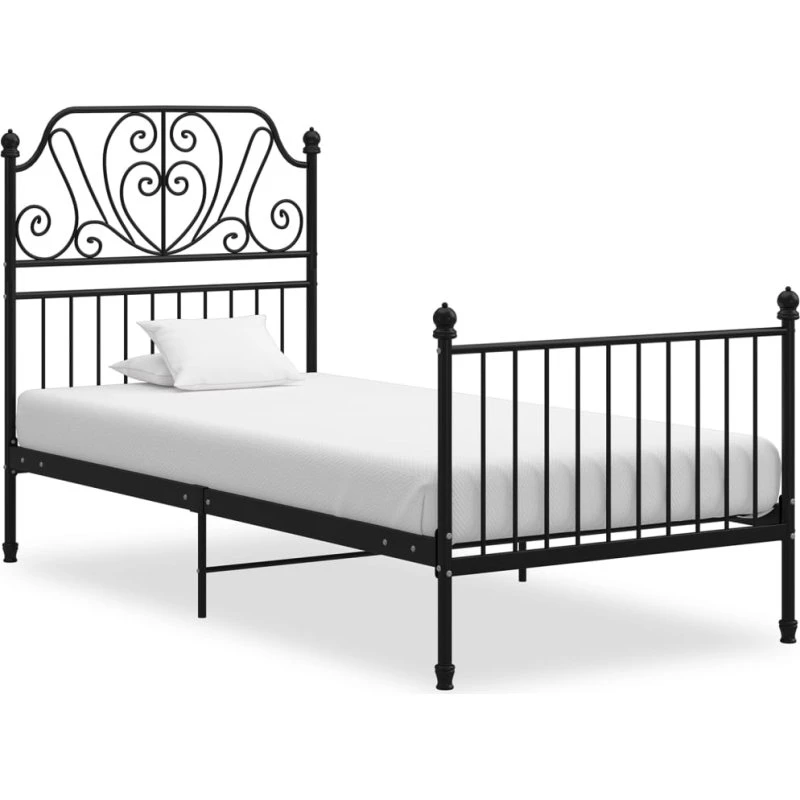 Sengestel i metal 100x200 cm – sort robust ramme