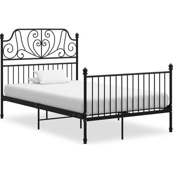 Sengestel 120x200 cm i metal - sort