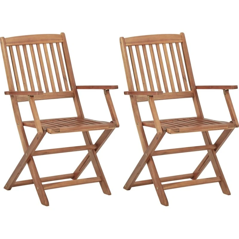 Foldbare havestole i akacietræ 2 stk (oliebehandlet)