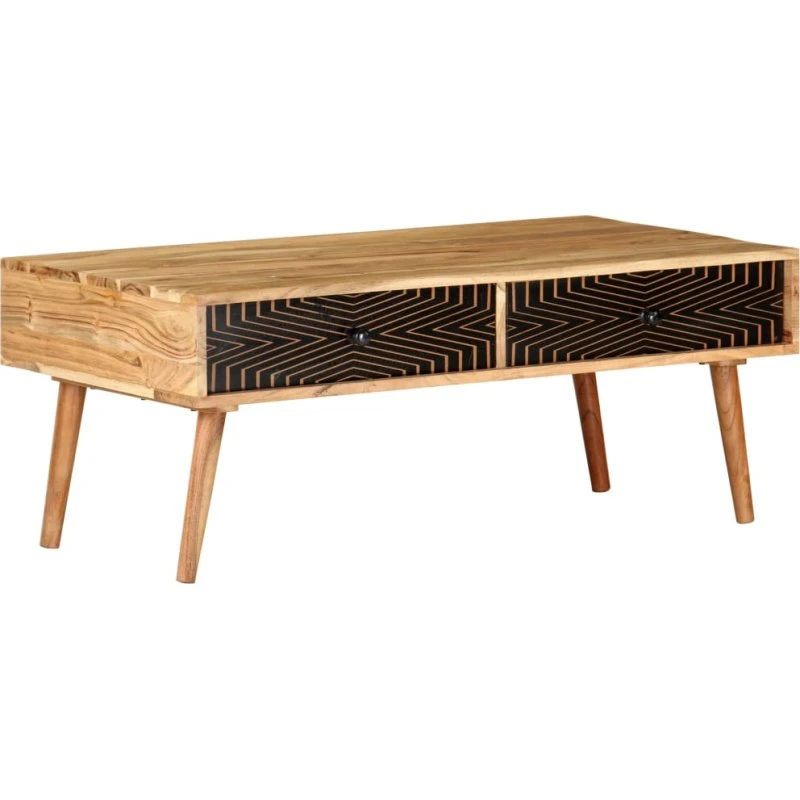 Sofabord i massivt akacietræ 100x50x39 cm