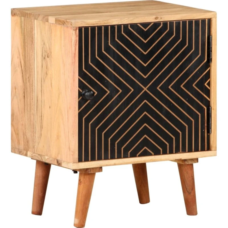 Sengebord i massivt akacietræ 40x30x50 cm