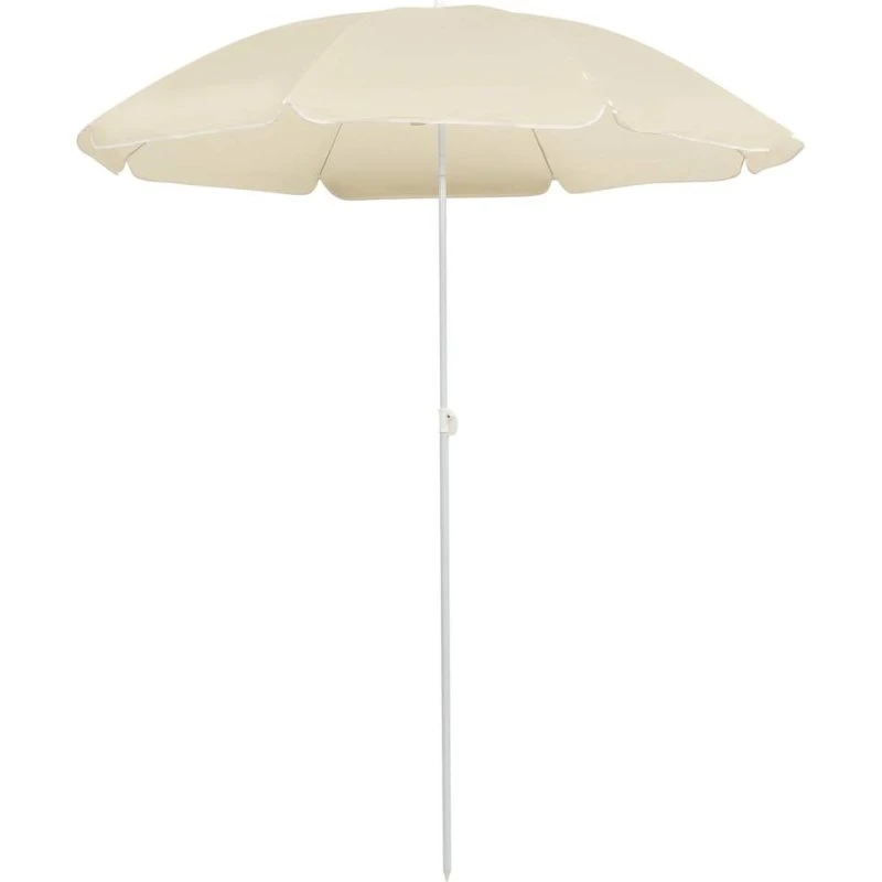 Parasol 180 cm med stålstang – sandfarvet, justerbar