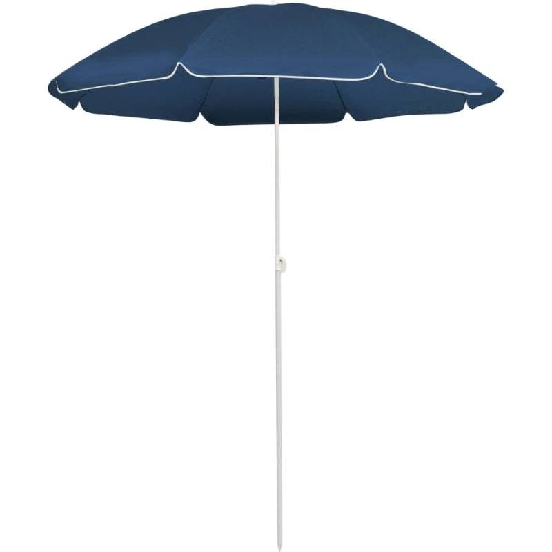 Parasol 180 cm blå med stålstang og vippe