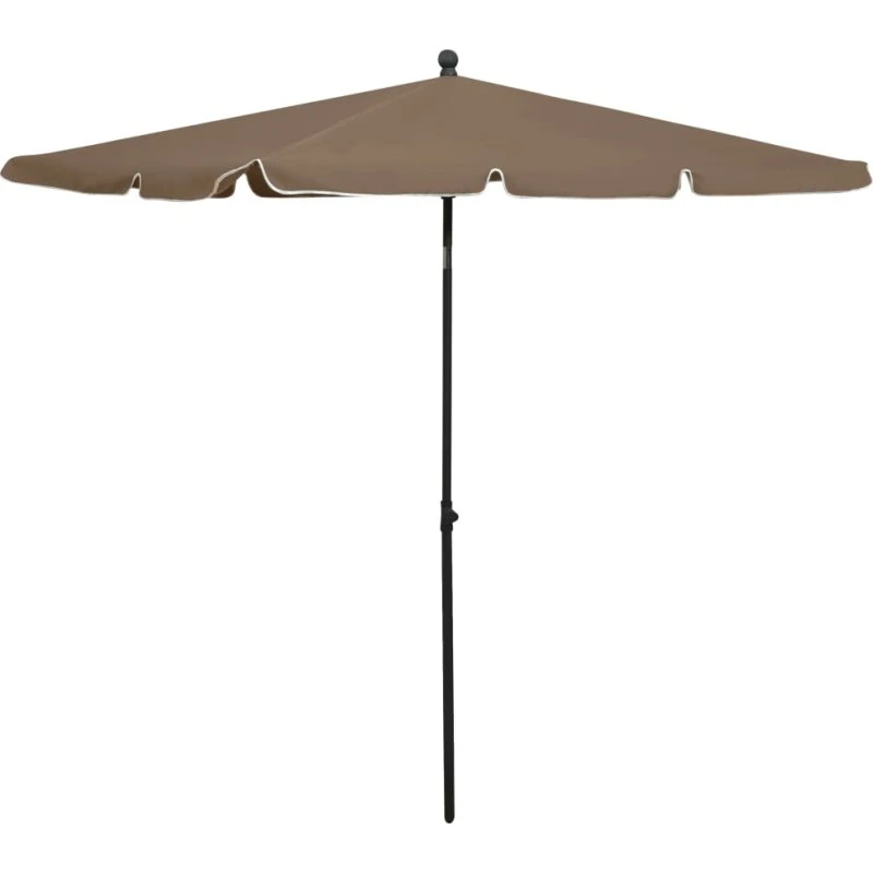 Parasol med stang 210x140 cm - Gråbrun, vipbar
