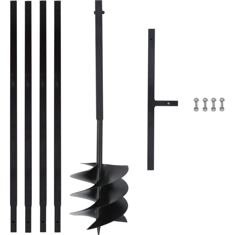 Jordbor med håndtag 250 mm og 4 m forlængerrør – stål