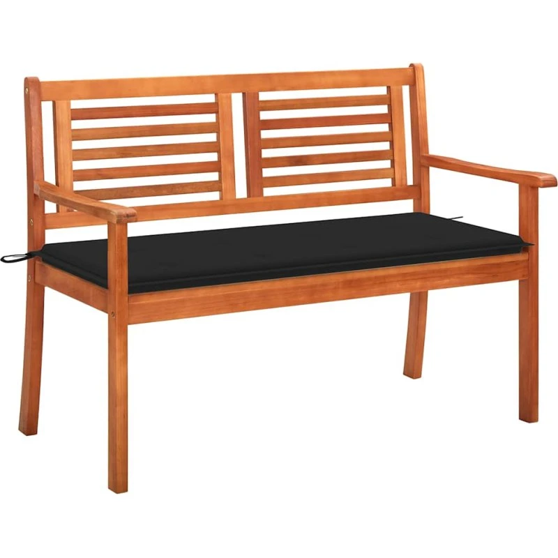 2-personers havebænk i massivt eukalyptustræ 120 cm med hynde