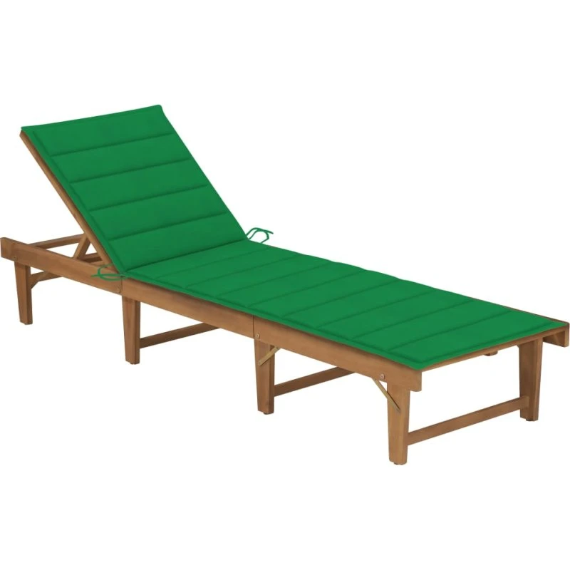 Foldbar liggestol i massivt akacietræ med hynde