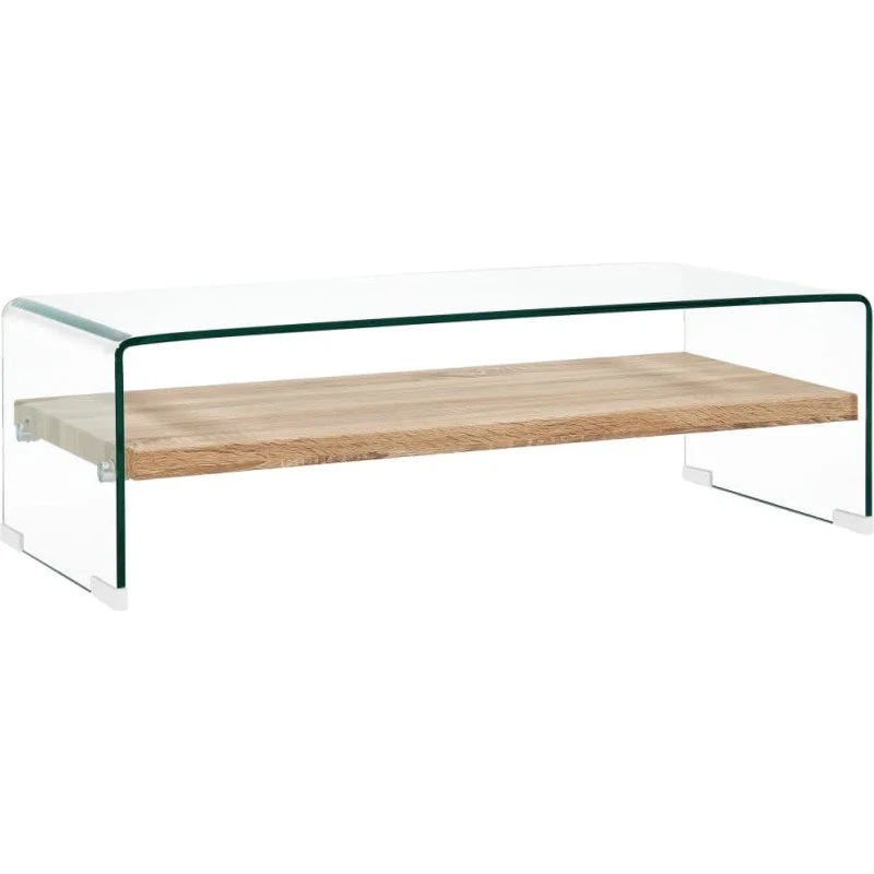 Sofabord i hærdet glas 98 x 45 x 31 cm – transparent