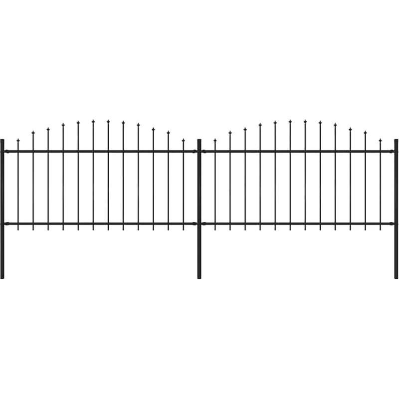 Havehegn med spydtop i stål 359×150 cm – sort