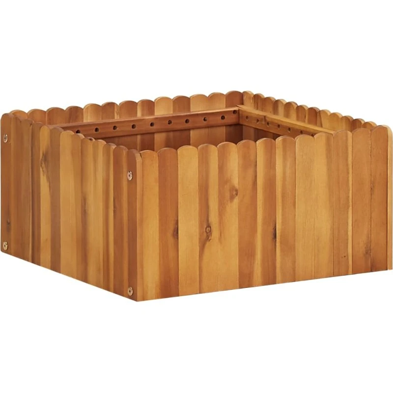 Hævet plantekasse i akacietræ 50x50x25 cm