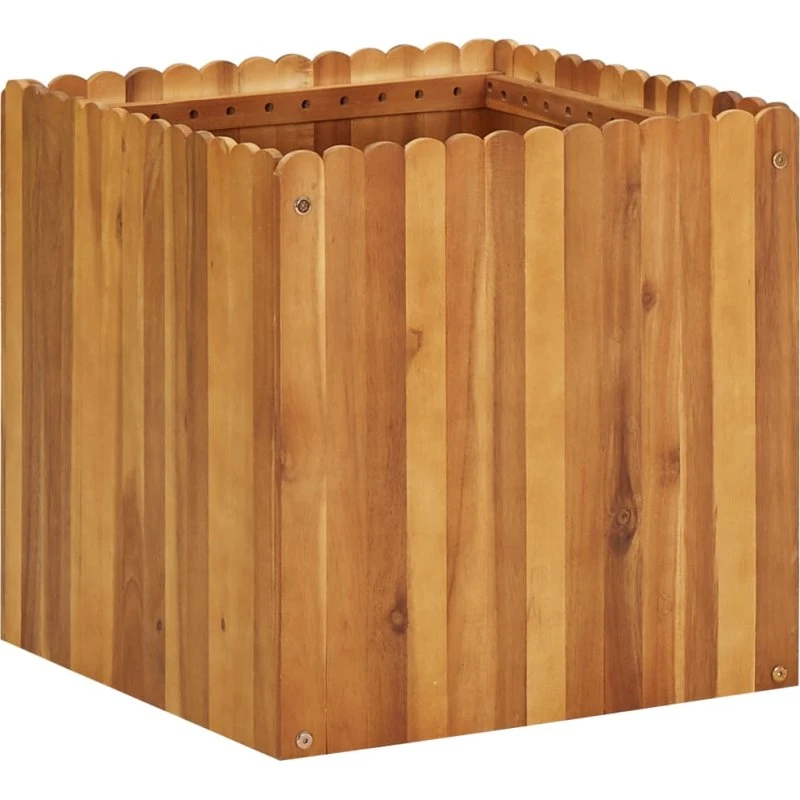 Hævet plantekasse i massivt akacietræ 50x50x50 cm
