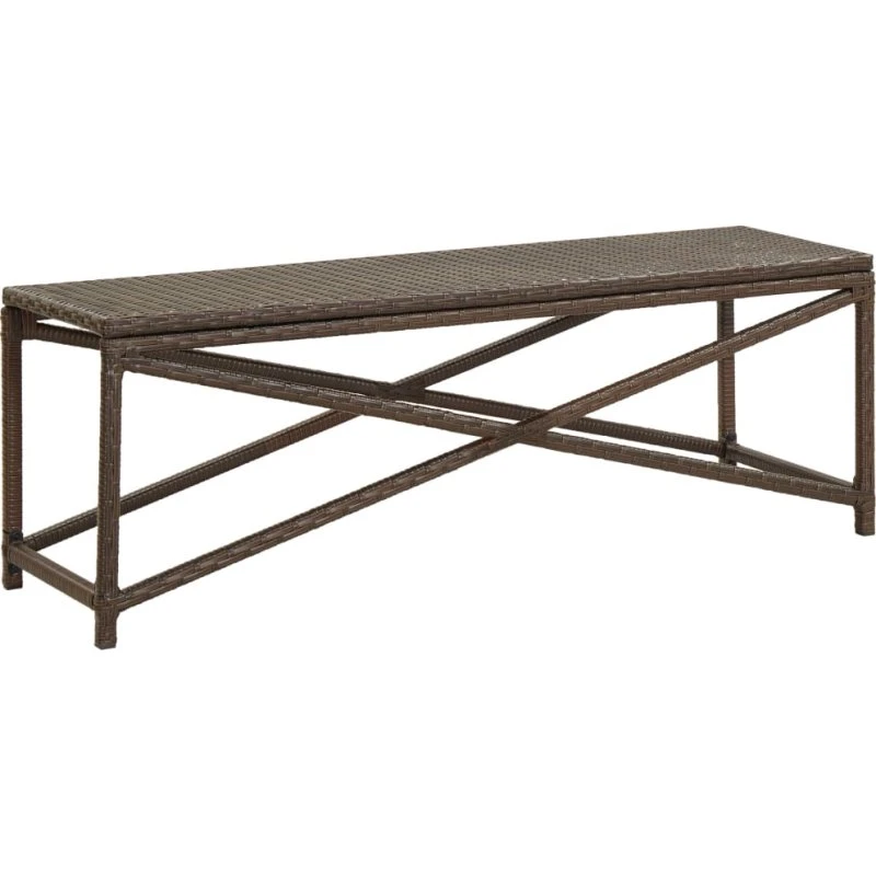 Havebænk 120 cm i brun polyrattan
