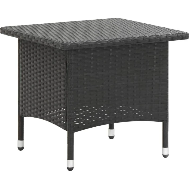 Tebord 50x50x47 cm - Sort polyrattan