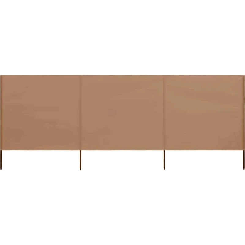 Læsejl 3-panel 400x80 cm gråbrun - holdbart stof