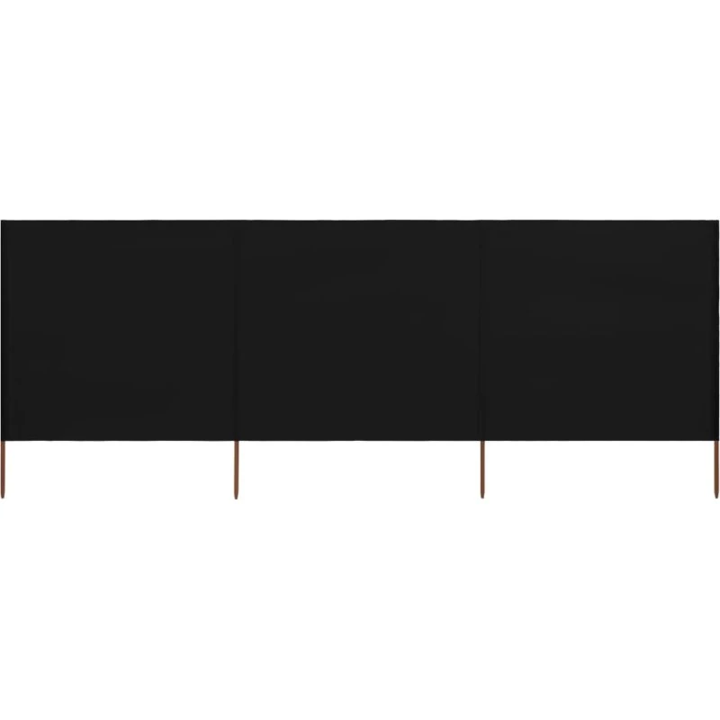 3-panel læsejl 400x120 cm i sort (uvævet stof)