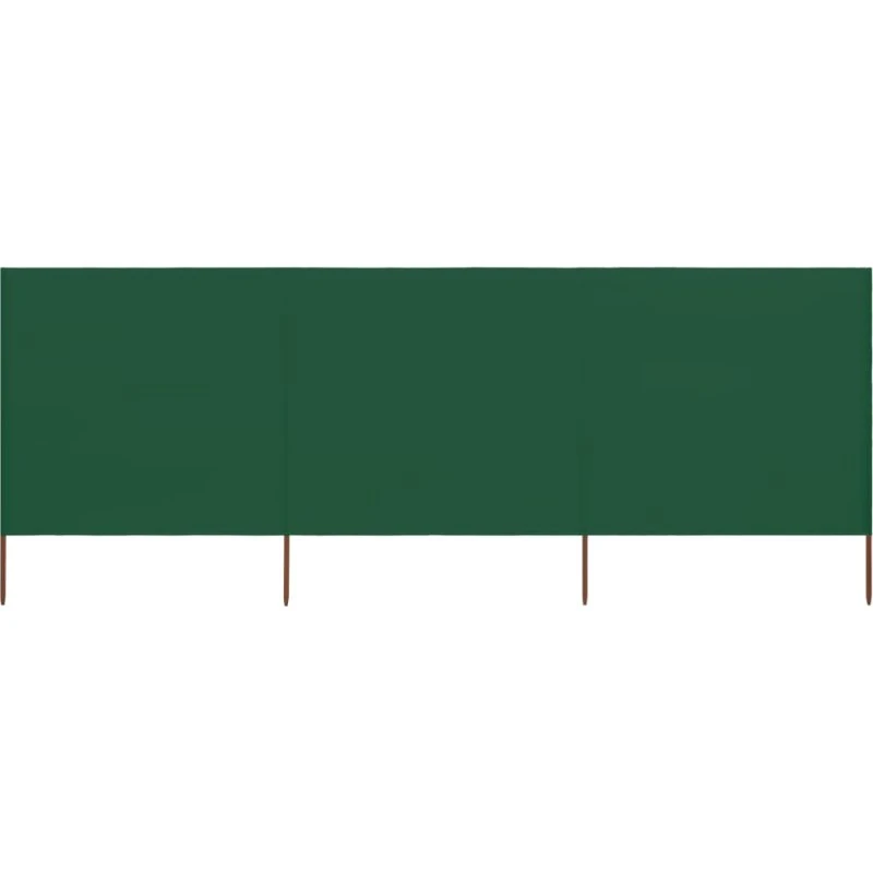 3-panel læsejl 400x160 cm i grøn – UV-stof & træstænger